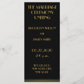 Gold en Black Great Gatsby Wedding Programma's (Voorkant)