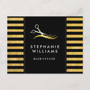 Gold- en Black Hair Stylist Comkaart Briefkaart