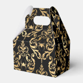 Gold en Black Halloween Damask Bedankdoosjes (Achterkant)