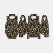 Gold en Black Halloween Damask Bedankdoosjes (Uitgevouwen)