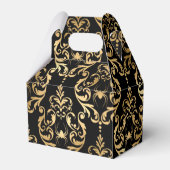 Gold en Black Halloween Damask Bedankdoosjes (Voorkant Zijde)