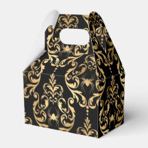Gold en Black Halloween Damask