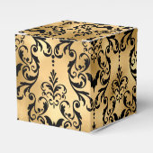 Gold en Black Halloween Damask Bedankdoosjes (Voorkant Zijde)