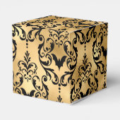 Gold en Black Halloween Damask Bedankdoosjes (Achterkant)
