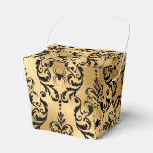 Gold en Black Halloween Damask Bedankdoosjes (Voorkant Zijde)