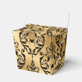 Gold en Black Halloween Damask Bedankdoosjes