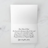 Gold en Black Happy 50th Wedding Jubileum Kaart (Binnen)