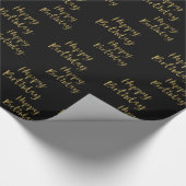 Gold en Black Happy Birthday Cadeaupapier (Hoek)