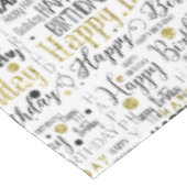 Gold en Black Happy Birthday Confetti Tafelkleed (Gekanteld)