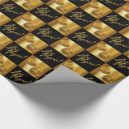 Gold en Black Las Vegas Rolling Dice Cadeaupapier (Hoek)