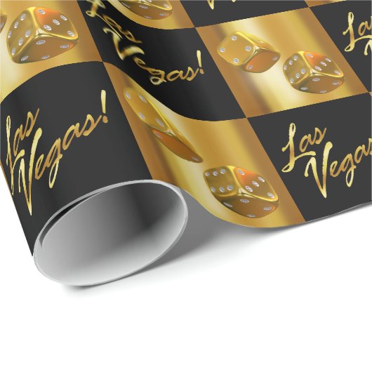 Gold en Black Las Vegas Rolling Dice Cadeaupapier (Rol Hoek)