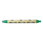 Gold en Black Lawn Bowls Pattern Blauwe Inkt Pen (Voorkant)