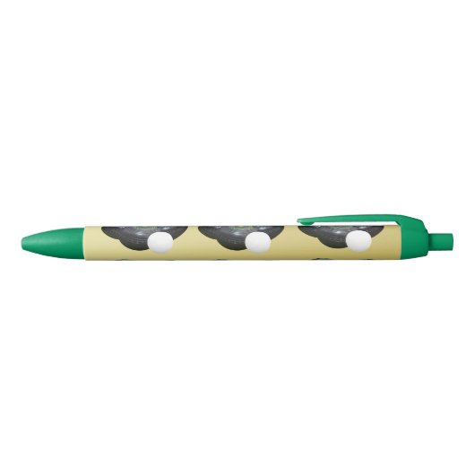 Gold en Black Lawn Bowls Pattern Blauwe Inkt Pen (Bovenkant)