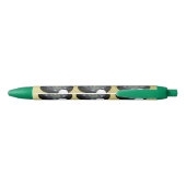 Gold en Black Lawn Bowls Pattern Blauwe Inkt Pen (Achterkant)