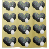 Gold en Black Lawn Bowls Pattern Douchegordijn (Voorkant)