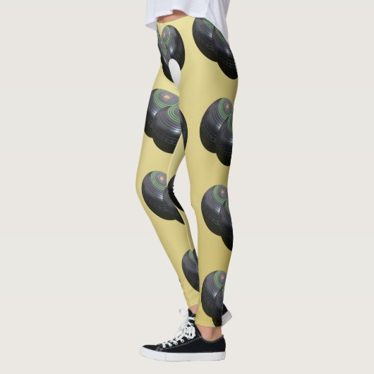 Gold en Black Lawn Bowls Pattern Leggings (Links)
