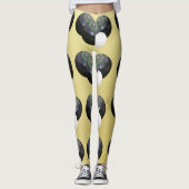 Gold en Black Lawn Bowls Pattern Leggings (Voorkant)
