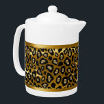 Gold en Black Leopard Animal Pattern Theepot<br><div class="desc">Teapot. Met een mooi metalen goud en een zwart luipaard dierenpatroon. Een charmante accentuering om je thuis aan te vullen of om een cadeau voor het huishouden te geven. 📌 Als u meer aanpassing nodig hebt, klikt u op de knop "Klik om verder aan te passen" of "Ontwerp aanpassen of...</div>