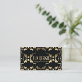 Gold en Black Luxury  Baroque Classic Visitekaartje (Staand voorkant)