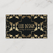 Gold en Black Luxury  Baroque Classic Visitekaartje (Voorkant)