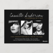 Gold- en Black Makeup-tapekaart Briefkaart (Achterkant)