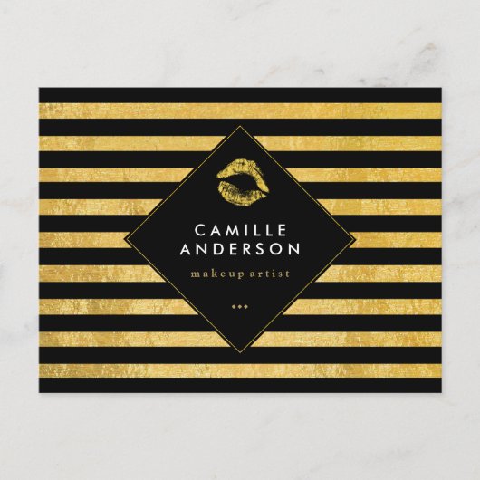Gold- en Black Makeup-tapekaart Briefkaart (Voorkant)