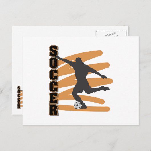 Gold en Black Male Soccer Player T-shirten Briefkaart (Voorkant / Achterkant)