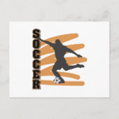 Gold en Black Male Soccer Player T-shirten Briefkaart (Voorkant)