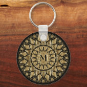 Gold en Black Mandala Sleutelhanger (Voorkant)