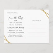 Gold en Black Modern Bat Mitzvah Save the Date Aankondigingskaart (Achterkant)