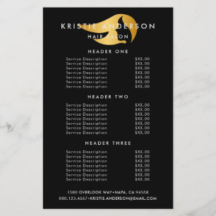 Gold- en Black Modern Hair Stylist Salon Flyer