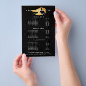 Gold- en Black Modern Hair Stylist Salon Flyer (Hand)