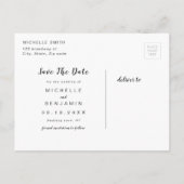 Gold en Black Modern Simple Script Save the Date Aankondigingskaart (Achterkant)