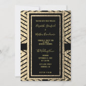 Gold en Black Modern Wedding Invitation Kaart (Voorkant)
