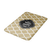 Gold en Black Moroccan Quatrefoil Monogram Badmat (Gekanteld)
