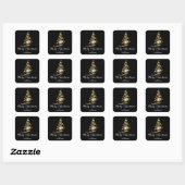 Gold en Black Ornament Merry kerst Vierkante Sticker (Vel)