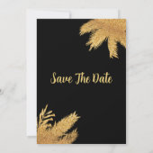 Gold en Black Pampas grass Baptisme Kaart (Achterkant)