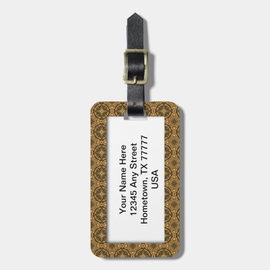 Gold- en Black Pattern-Bagagelabel Bagagelabel (Voorkant verticaal)