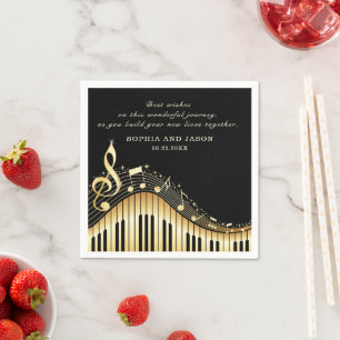 Gold en Black Piano Napkins Servet