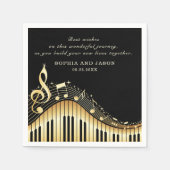 Gold en Black Piano Napkins Servet (Voorkant)