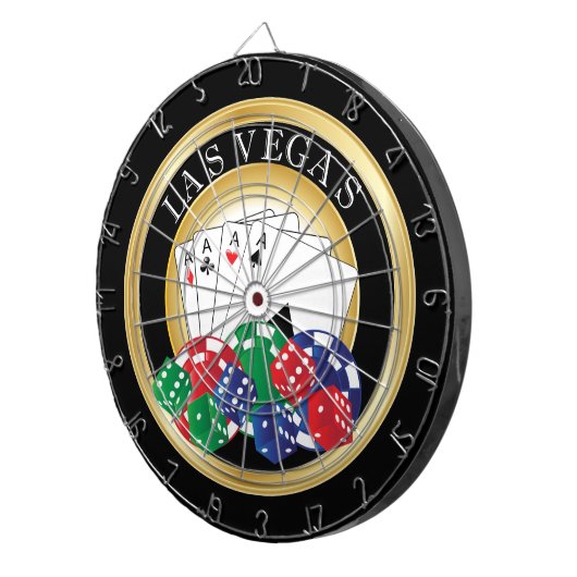 Gold en Black Poker Dart Board Dartbord (Voorkant Rechts)