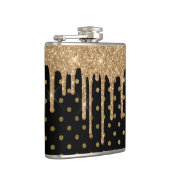Gold en Black Polka Dot Flask Heupfles (Rechts)