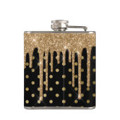 Gold en Black Polka Dot Flask Heupfles (Achterkant)