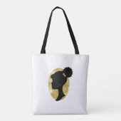 Gold en Black Puff Girl Silhouette Tas (Achterkant)