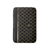 Gold en Black Quatrefoil - Monogram Design Badmat (Voorkant Verticaal)
