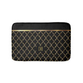 Gold en Black Quatrefoil - Monogram Design Badmat (Voorkant)