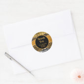 Gold en Black Safari Agate Business Hartelijk dank Ronde Sticker (Envelop)