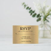 Gold en Black Simple RSVP Enclosure Kaart (Staand voorkant)