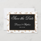 Gold en Black Sla de datum-Kaart op Save The Date (Voorkant)
