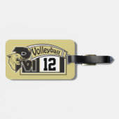 Gold en Black Sport Volleyball - een aangepaste be Bagagelabel (Achterkant horizontaal)